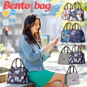 

Fresh Cooler Bags Print Waterproof Portable Zipper Thermal Insulation Lunch Bags For Women Convenient Lunch Box Tote Food Bags
