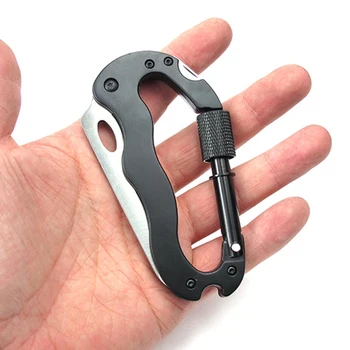 

Survival Multi Tool Cutter Key Holder Carabiner Outdoor Sport Camping Climbing Carabiner With Blade Designed