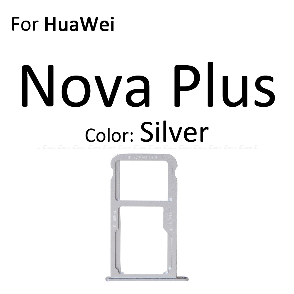 Высокое качество Micro SD/Sim карты лоток гнездо адаптера для Huawei NOVA 2 Plus Разъем Держатель Слот ридер контейнер - Цвет: For Nova Plus Silver