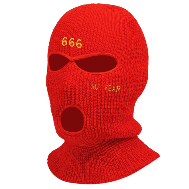 1Pc Embroidery Balaclava Face Mask Broken heart 3-Hole for Cold Weather Winter Ski Mask for Men and Women Thermal Cycling Mask beanie skully hat