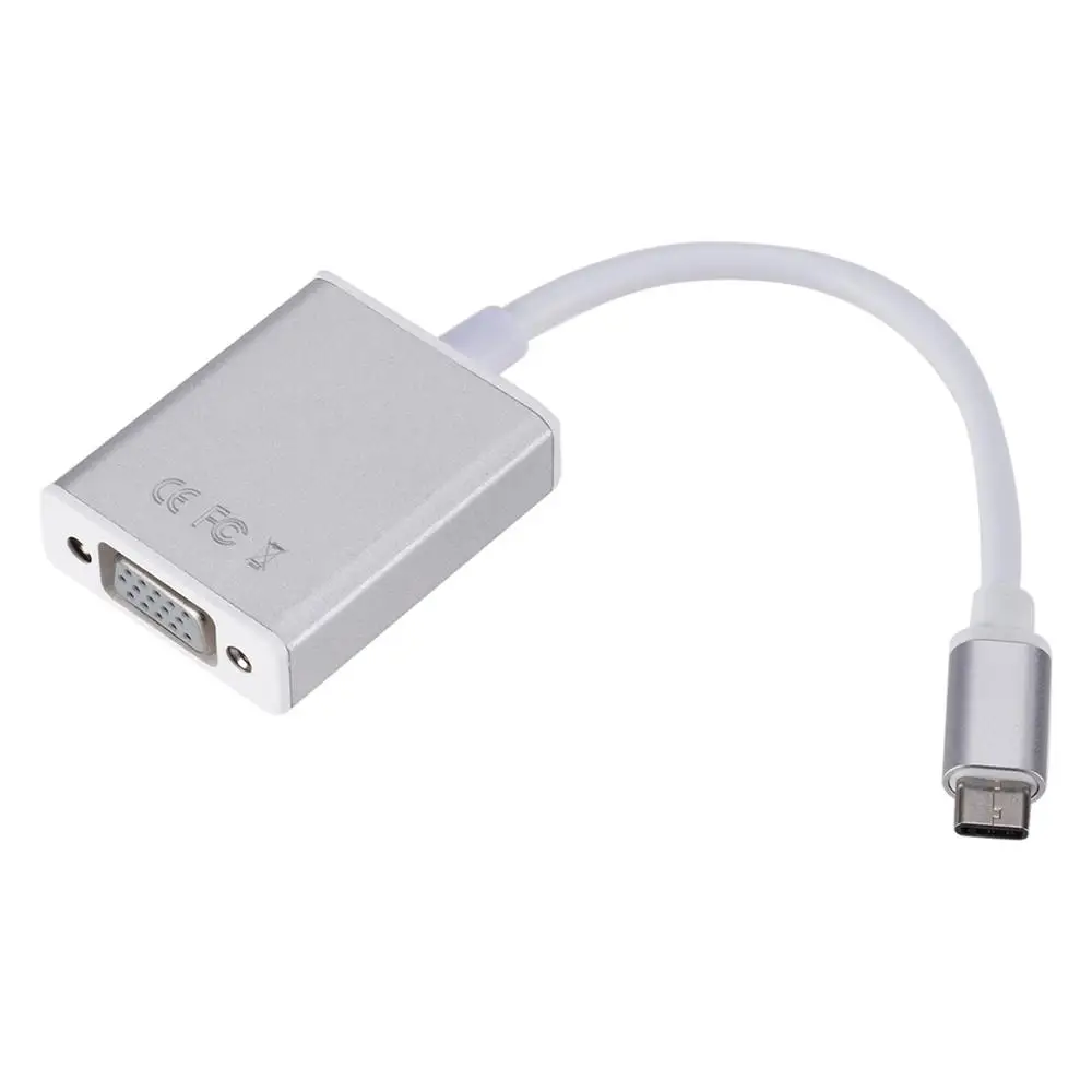 USB-C к VGA адаптер USB 3,1 type C USB-C к женскому VGA Кабель-адаптер для нового Macbook 12 дюймов Chromebook Pixel Lumia 950XL