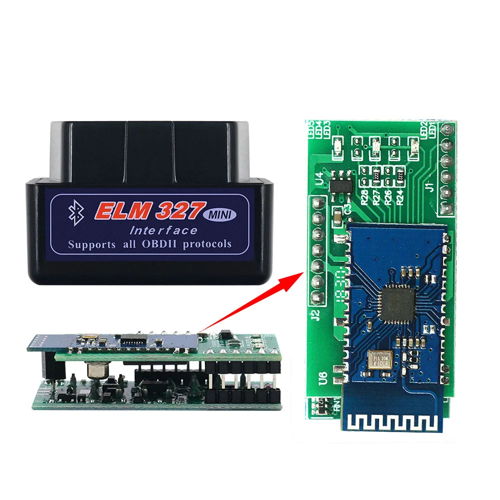 elm327 Pic18f25k80 Bluetooth V1.5 автоматический сканер 2 слоя Pcb Elm 327 25k80 Obdii диагностический сканер аппаратное обеспечение 1,5 Andorid Pc - Цвет: 2 Layer PCB Black