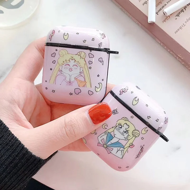 Kawaii милый японский Сейлор Мун чехол для девушек для Airpods прекрасный сладкий Пинки симпатичный солдат Airpods2 Bluetooth наушники чехол