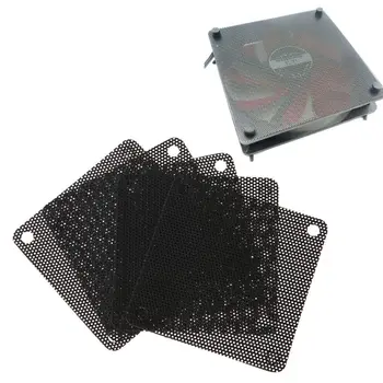 

5PCS PVC Fan Dust Filter PC Dustproof Case Cuttable Computer Mesh Cover 60mm Mesh Black