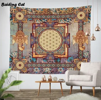 

Indian Mandala Tapestry 203x153cm Cotton Belgium Hippie Wall Hanging Elephant Tapestries Boho Bedspread Beach Towels Table Cloth