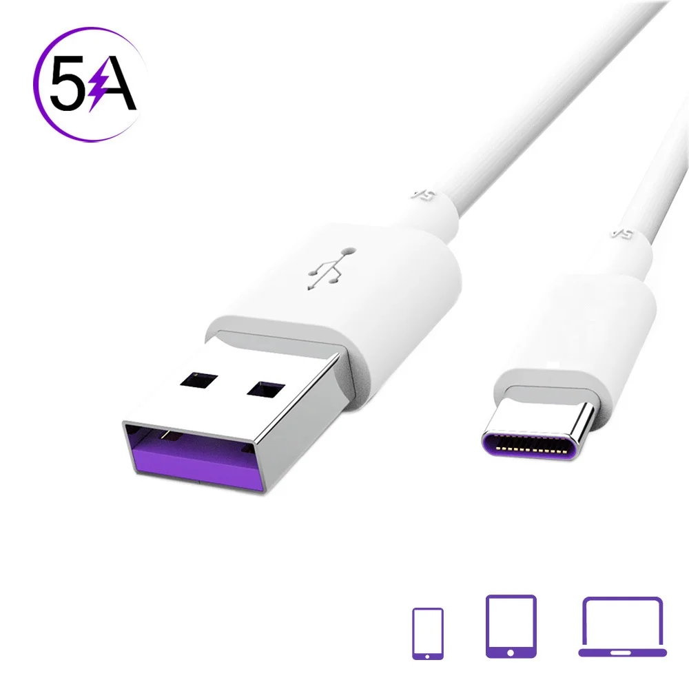 10 шт./лот 5А type C usb кабель супер быстрый зарядный кабель для samsung Xiaomi OPPO huawei Mate20 P9 type c кабель для быстрой зарядки