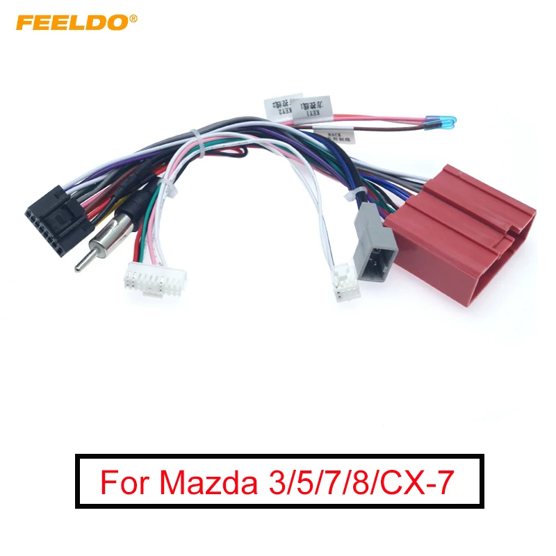 FEELDO 1PC Car 16pin Stereo Radio Power Cable Adapter With Canbus Box Wiring Harness For Mazda 3(08-12)/5(08-15)/6(07-12)/8/CX-7 |