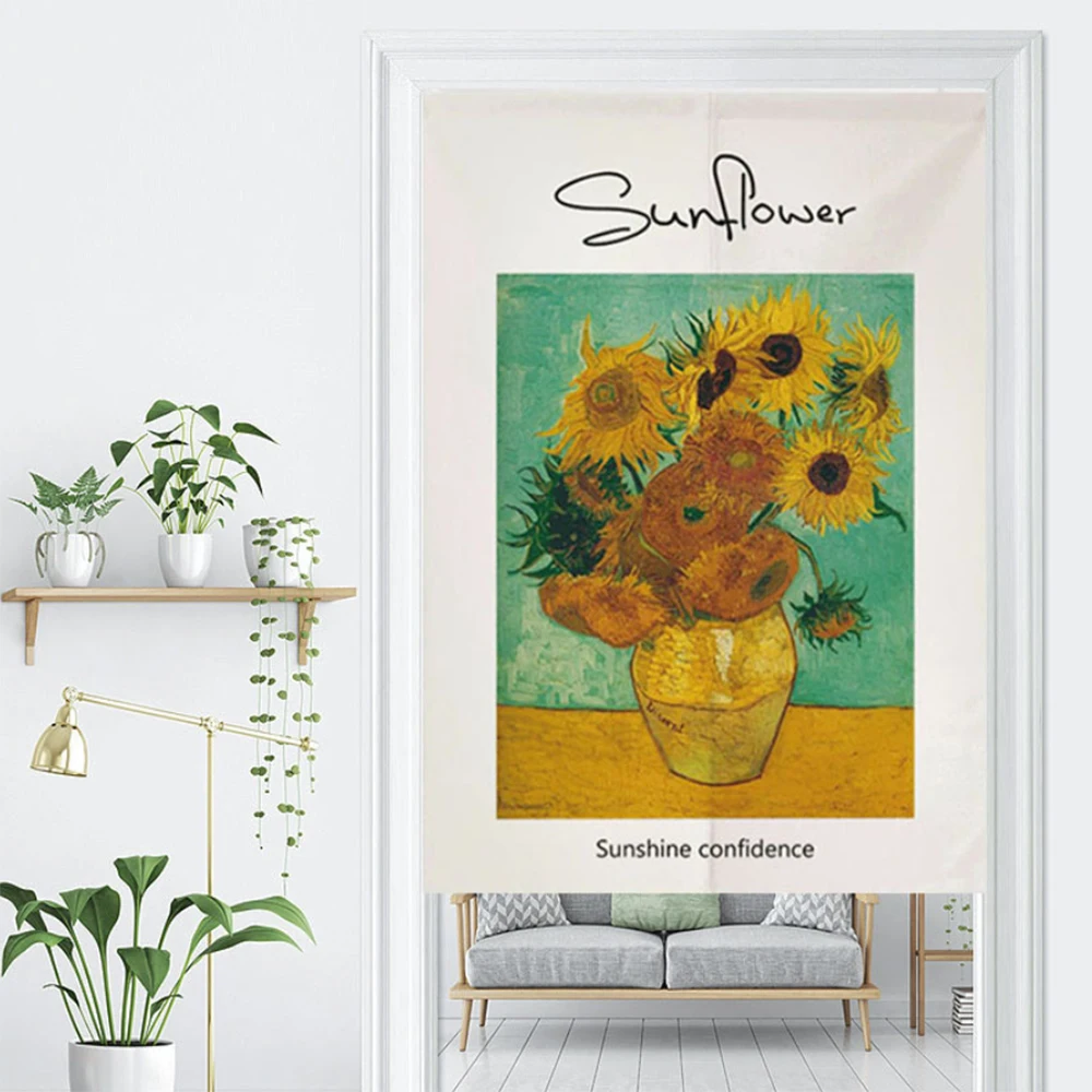 

Nordic Sunflower Home Entrance Decor Partition Curtains Door Curtains For Kitchen Thick Blackout Door Curtains For Living Room