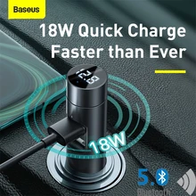 Trasmettitore FM per auto Baseus Bluetooth 5.0 Kit vivavoce modulatore caricabatteria per auto 18W Dual USB Car lettore MP3 ricevitore Audio Wireless