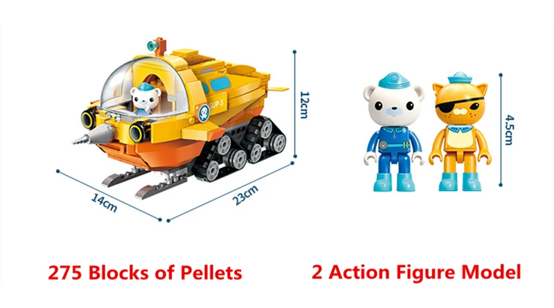 Octonauts Собранный автомобиль фигурка игрушки Barnacels Kwazii песо Пингвин Dashi Inkling модель игрушки для детей подарок