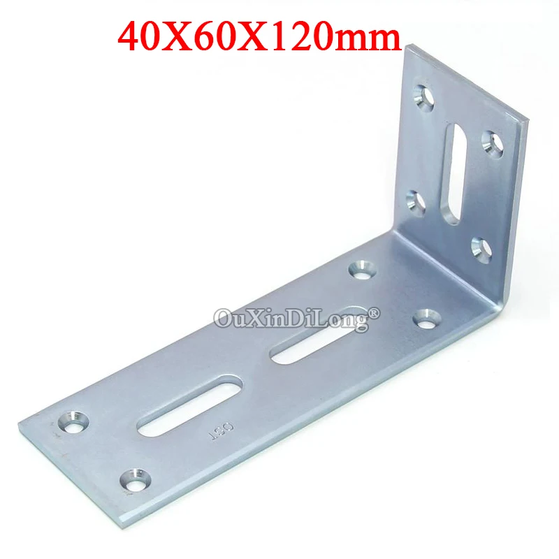 Brand New 50PCS Right Angle Corner Braces L Shape Metal Frame Board Shelf Support Brackets Furniture Hardware 40X60X120mm