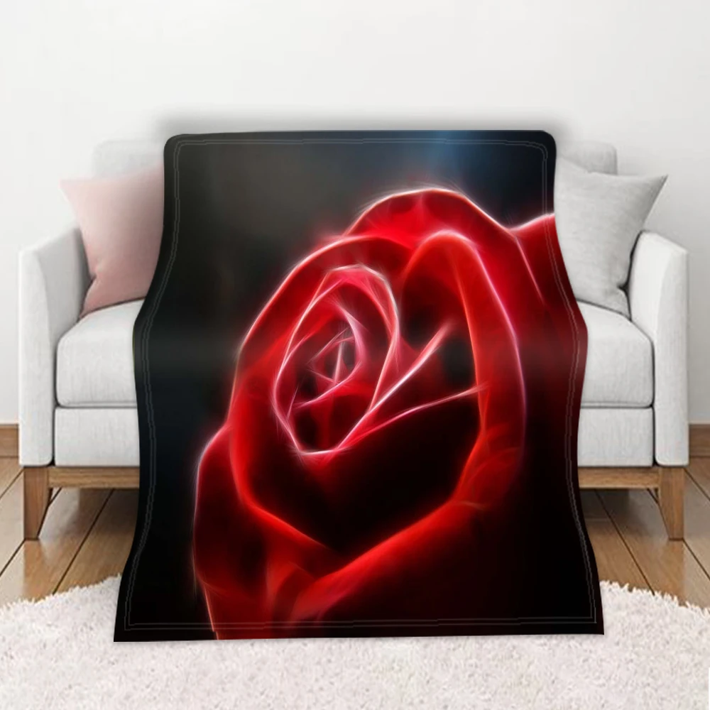 

Одеяло с 3D розами на День святого Валентина, модное романтическое летнее покрывало для кровати с цветами, офисное покрывало для сна, автомобильный диван, подарок для девушки, украшение для дома