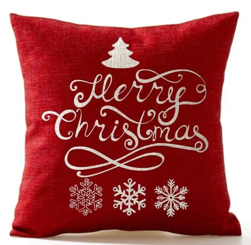 1 PC Red Christmas Snowflake Pillowcase Happy Christmas Decoration New Year Party Christmas Cushion Decoration