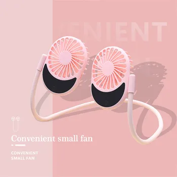 

Mini Usb Oplaadbare Fan Draagbare Lazy Hals Sport Fan Nekband Bureau Hand Ventilator Traveling Conditioner Voor Kamer Dropship