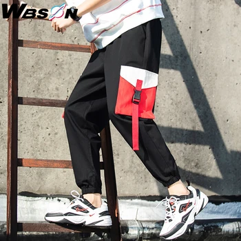 

Wbson Cool Mens Cargo Pants Casual Hip Hop Pants High Streetwear Harem Pants Side Plus Pockets Cargo Trousers YYXK31