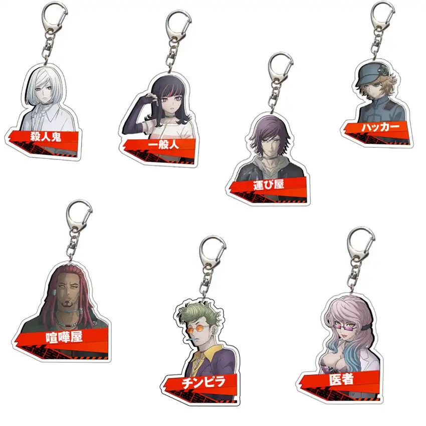 Akudama Drive Anime Props Acrylic Keychain Bag Cellphone Pendant Keyring Birthday Christmas Gift Aliexpress