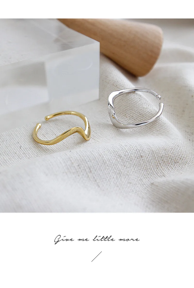 LouLeur, серебро 925 пробы, волнистые кольца для пар, золотые, нестандартные, минималистичные, открытые кольца для женщин, модное серебро 925, ювелирные изделия, подарки