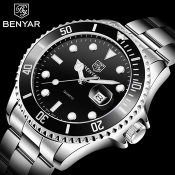 Benyar Top Brand Luxury Fashion Diving Watch Men's 30m Waterproof Automatic Date Sports Watch Men's Quartz Watch Reloj Hombre 1