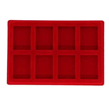 

8 Grid Velvet Frame Coins/Jewelry Display Storage Tray for Identification Display Box -Red