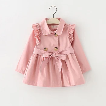 

Baby Spring Jackets For Girl Long Trench Children Clothing Coats Overalls Kids Windbreaker Toddler Outerwear
