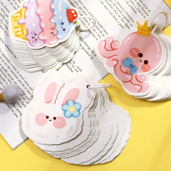 

Kawaii ring buckle word book sweetheart shaped cartoon portable hand account message notepad cute memo learning office supplies