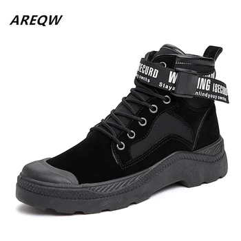 

Spring and Autumn New Men's High-top Casual Shoes Comfortable Lightweight Breathable Flat Shoes 2019 Wild Men's Shoes