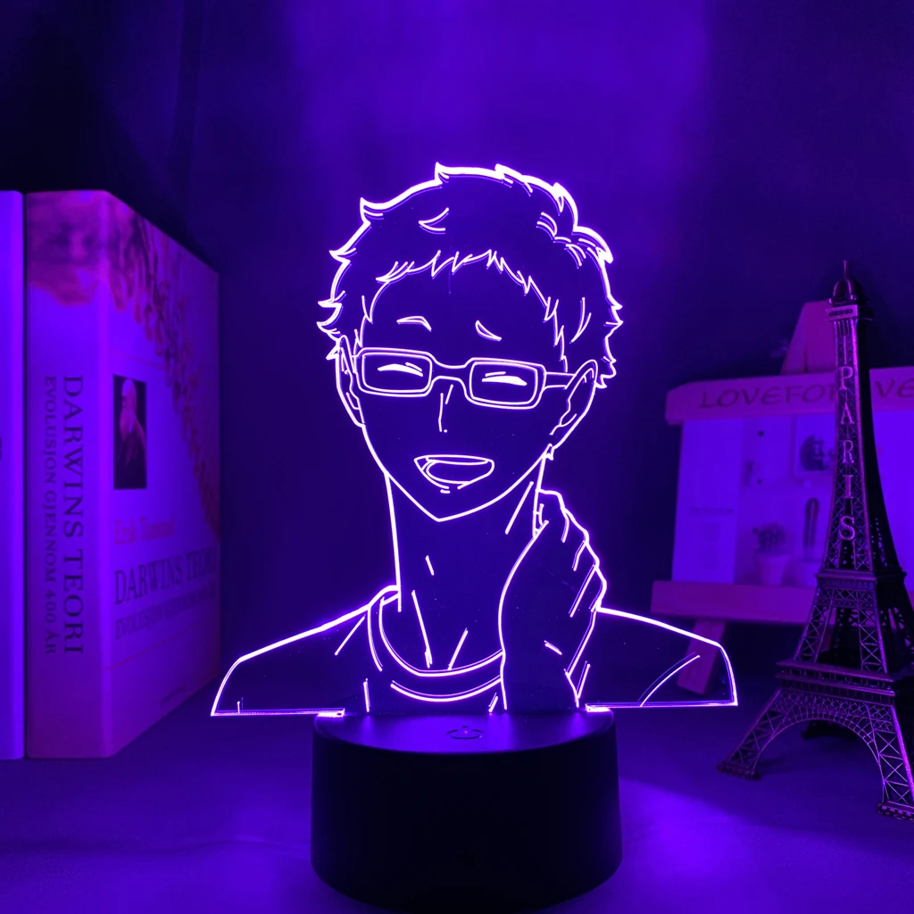 НОЧНИК В Стиле Аниме Haikyuu Kei Tsukishima декоративный ночник для спальни детей подарок