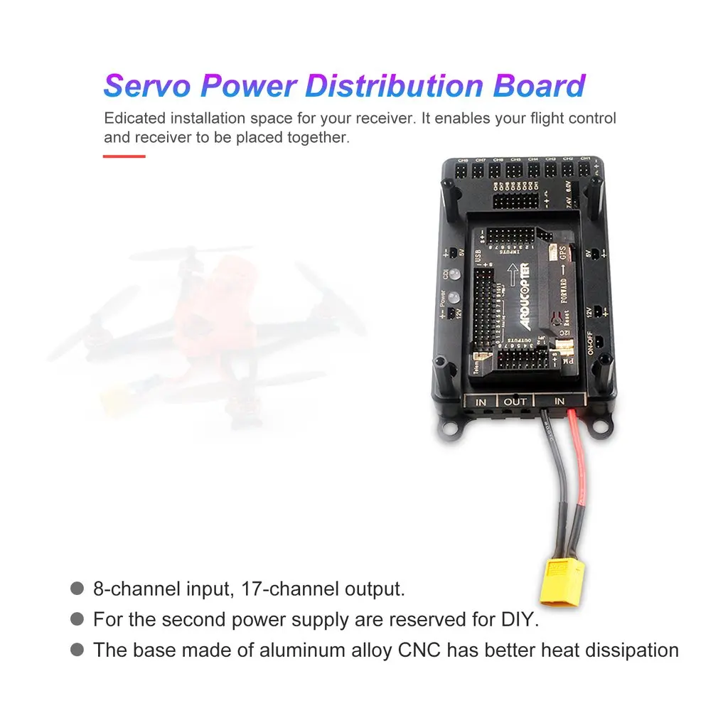 Сервораспределительная плата сервопривода 5 V-12 V с двойным входным проводом питания и электронным переключателем для RC Самолет с бензиновым двигателем