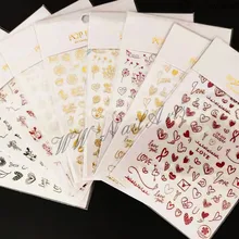10P Winter Nail Art Sticker Love Balloon Lover Nail Sticker Cartoon Lovers Nails Gang Girl Design Decals Manicure Art Decoration
