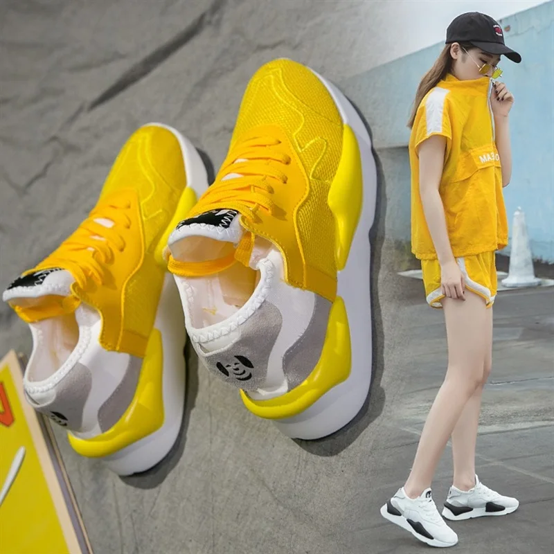

2019 Women Shoes Autumn Sneakers Women Fashion Platform Ladies Footwear Breathable Mesh Women Vulcanized Shoes Zapatos De Mujer