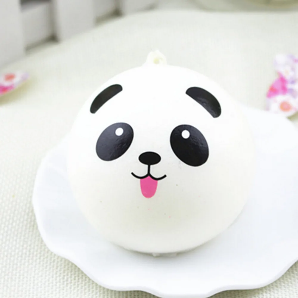 New 1 psc Beautiful Design Cute 10cm Squishy Charms Buns Cell Phone Charm Kawaii Jumbo Panda Pendant Lanyard