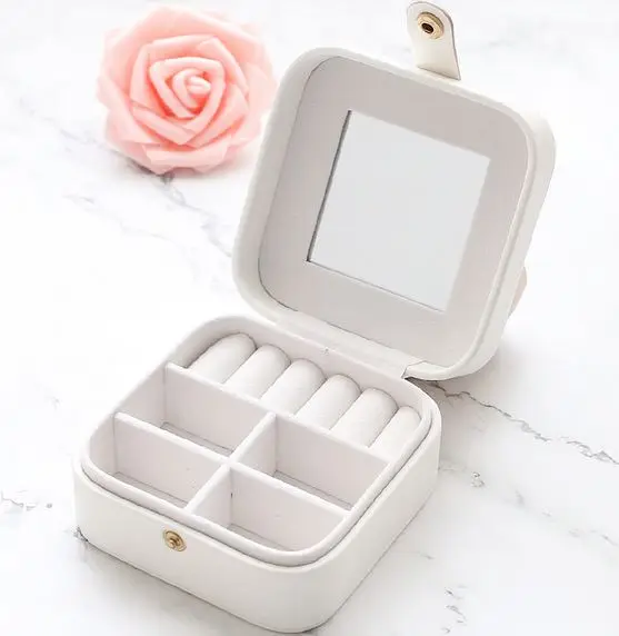 Jewelry box 14.8 Мода леди с ожерельем цепи серьги шкатулка маленькая ПУ коробка для хранения дома простой путешествия портативный дисплей ювелирных изделий ткань - Цвет: Jewelry box 14.8