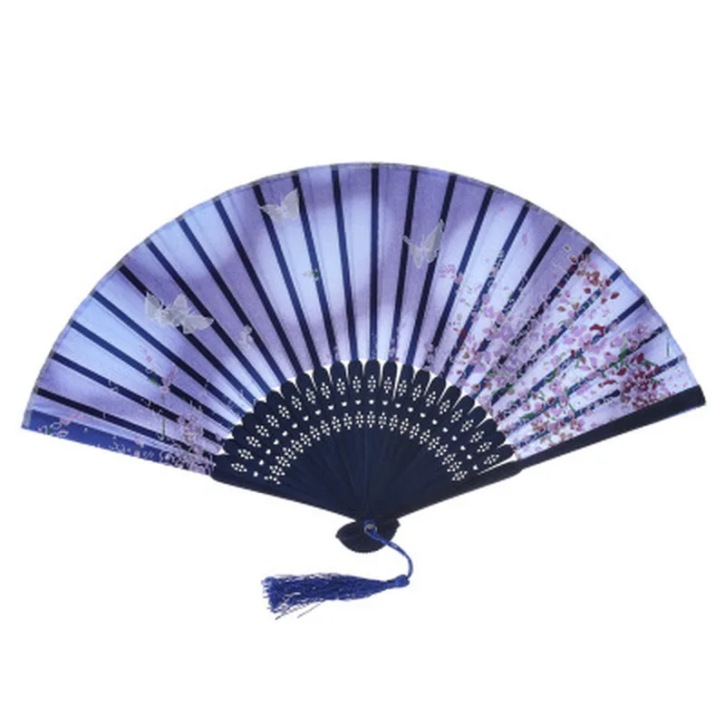 

Summer Vintage Bamboo Folding Hand Held Flower Fan Lace Silk Chinese Dance Party Pocket Gifts Wedding Colorful Dropshipping