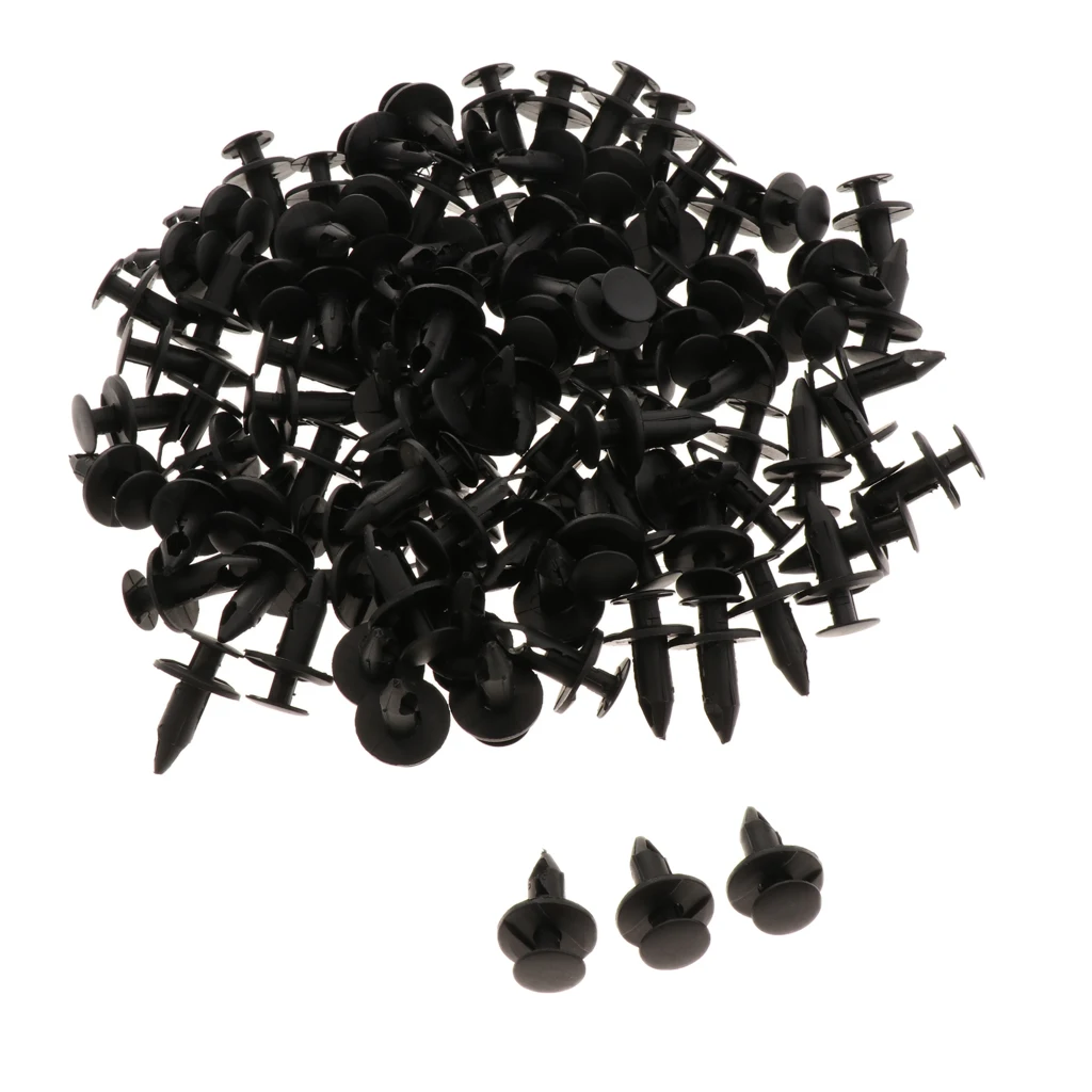 Pack- 100 Nylon Bumper Fastener Rivet Clips Automotive Furniture Assembly Expansion Screws Kit Auto Body Clips 8.5mm