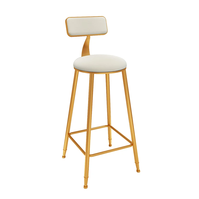 45/65/75 см скандинавский барный стул, индивидуальный Железный Ins креативный золотой высокий барный стул, барный стул, передний стол, кресло для отдыха, обеденный стул - Цвет: White 75cm