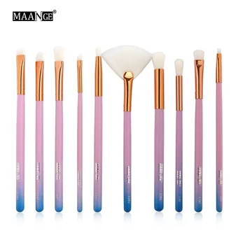 

MAANGE 10pcs Makeup Brushes Set Eye Shadow EyeLiner Eyebrow Concealer Lip Powder Cosmetic Fan Make Up Brushes Beauty Tool Kits