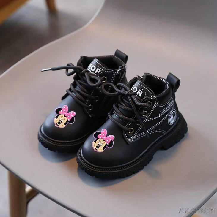 Disney Botas minnie mouse para niña, zapatos deportivos informales para niño, botas de dibujos animados niño y niña, novedad de otoño|Botas| - AliExpress