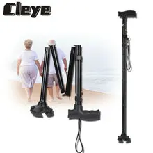 Ultra-Light Aluminium Alloy Printed Crutches Two Retractable Walking Stick Defensive Wand Old Man Alpenstock Hiking