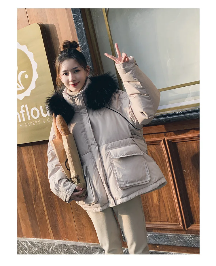 Зимнее Новое Стильное хлопковое пальто для фотосессии, женское Свободное пальто в Корейском стиле в студенческом стиле, однотонное короткое хлопковое пальто Stu