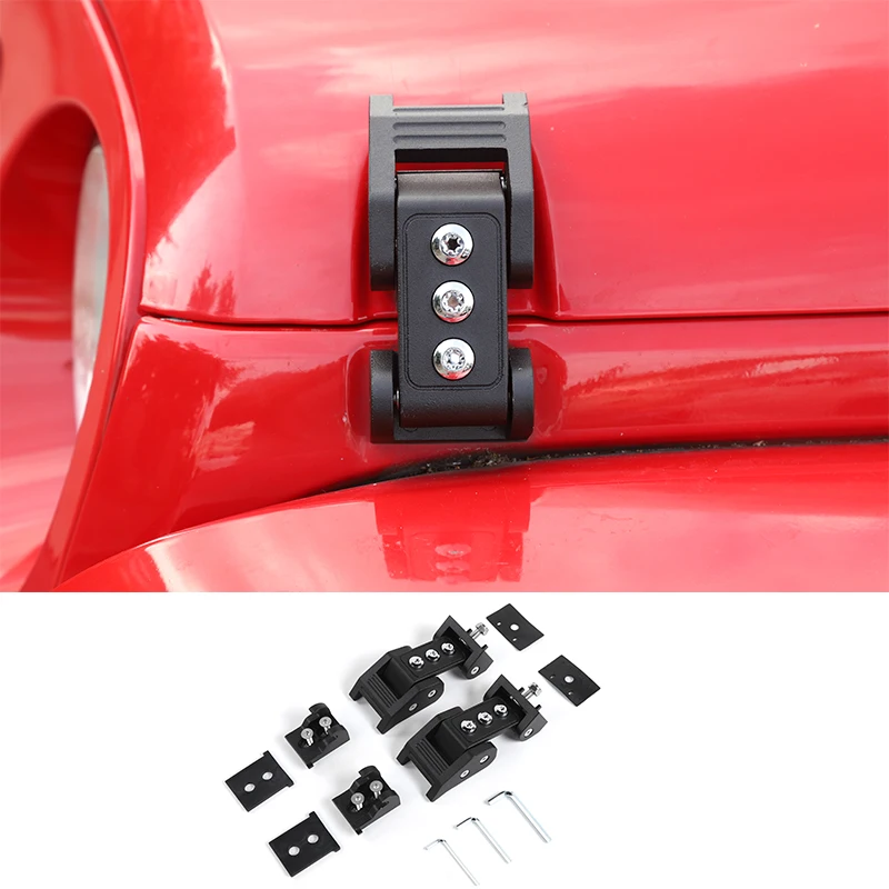 Lock Hood for Jeep Wrangler JK Car Engine Lock Hood Latch Catch With Key Lock Anti-Theft Kit for Jeep Wrangler JK 2007 - Цвет: E