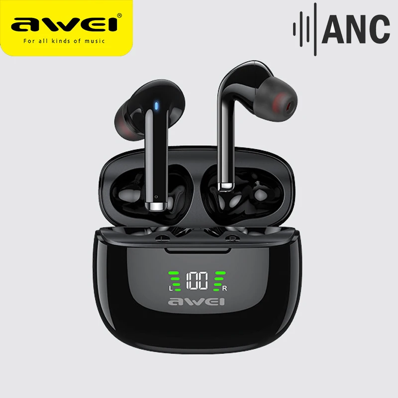 

AWEI TA8 TWS Headphone Wireless Bluetooth ANC Headset Active Noise Canceling Earphone Surround Stereo Outdoor Portable Earpiece