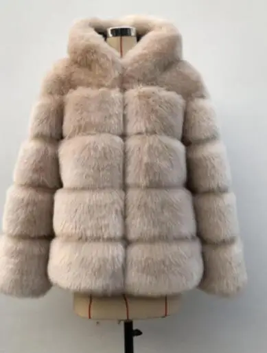 Пальто женское зимнее из искусственного меха модная повседневная теплая куртка с длинным рукавом для женщин размера плюс модная куртка из искусственного меха - Цвет: CAMEL