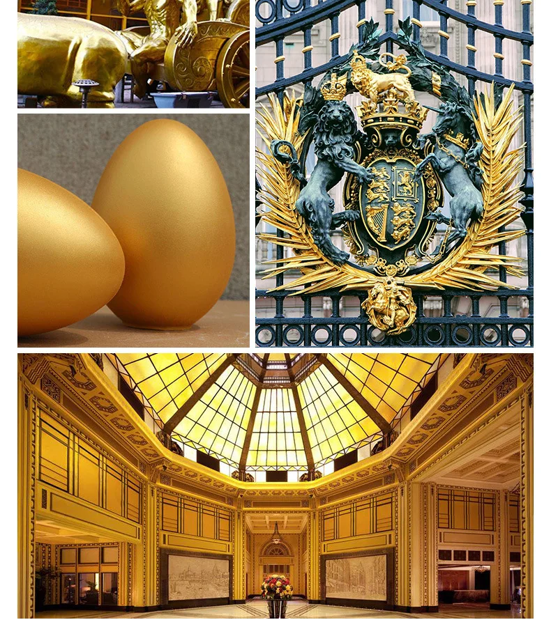 Water-based metallic paint 24K shiny gold leaf paint flashing bronzing gold exterior wall plaque pai