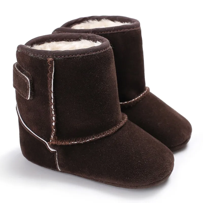 Зимние ботинки для новорожденных; обувь для маленьких девочек и мальчиков; обувь для снежной погоды; очень теплые детские ботиночки на молнии в спортивном стиле - Цвет: 1---Dark Brown
