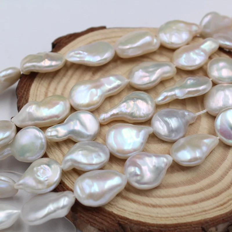 

13-18mm Irregular Baroque Pearl Beads Water Drop Pearls DIY Jewelry Shiny White Elegant Natural Freshwater Pearl Beads Women