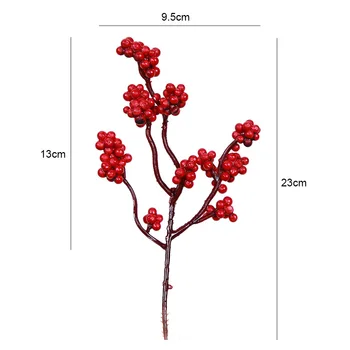 2pc Simulation Mini Red Berries Branch DIY fake Flower Arrangement Photography Props Christmas Home Party Decorations new