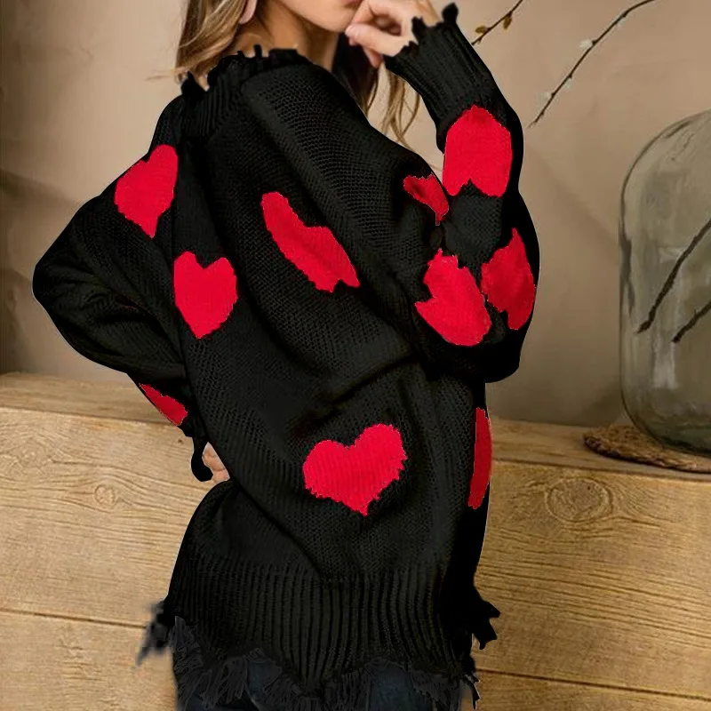 Модный осенний и зимний свитер с v-образным вырезом и кисточками, женский свободный Рождественский свитер, зимняя одежда для женщин
