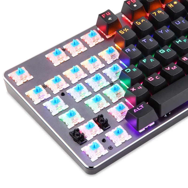 K73 USB механическая клавиатура 104 клавиш синий переключатель игровые клавиатуры для планшетного компьютера