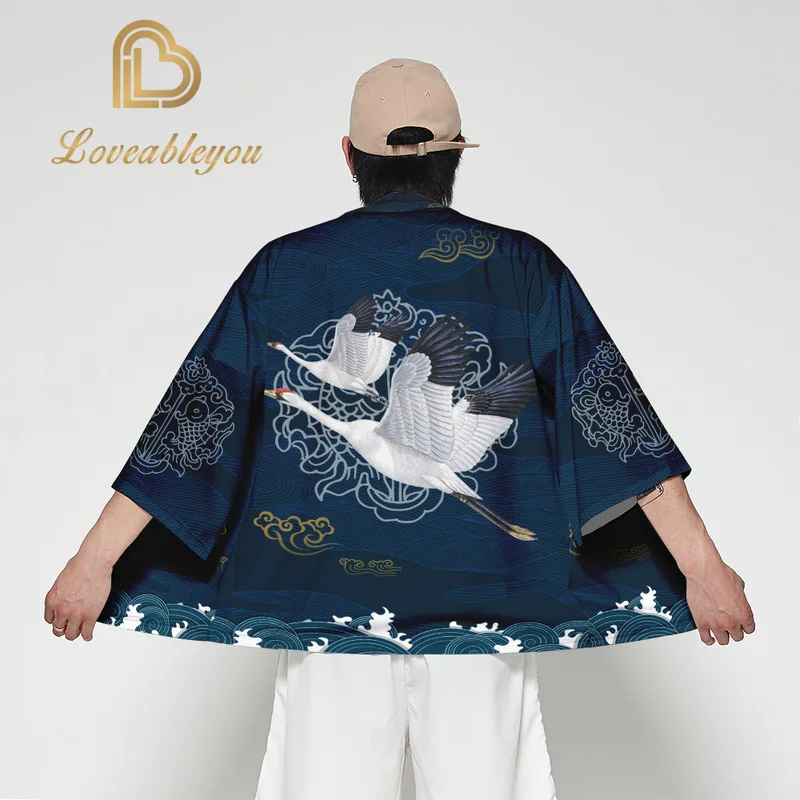 

Anime NARUTO 3D Printing Japanese Kimono Cosplay Summer Casual Cool Streetwear Flying Crane Chinese Dragon