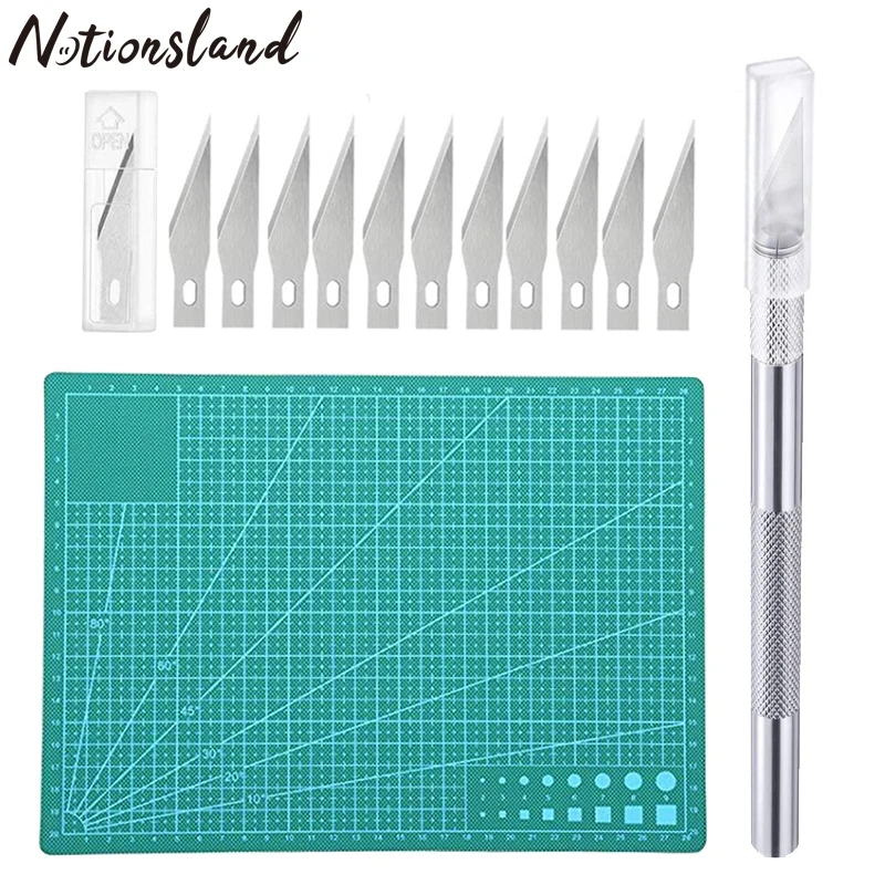 

62PCS Precision Carving Craft Hobby Knife Kit Includes 60PCS Carving Blades with Handles&Cutting Mat Board for DIY Cutting Tool